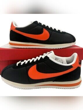 Nike Cortez TXT Sneakers  Black Sail Safety Orange HF0263-003 Men’s Size 11